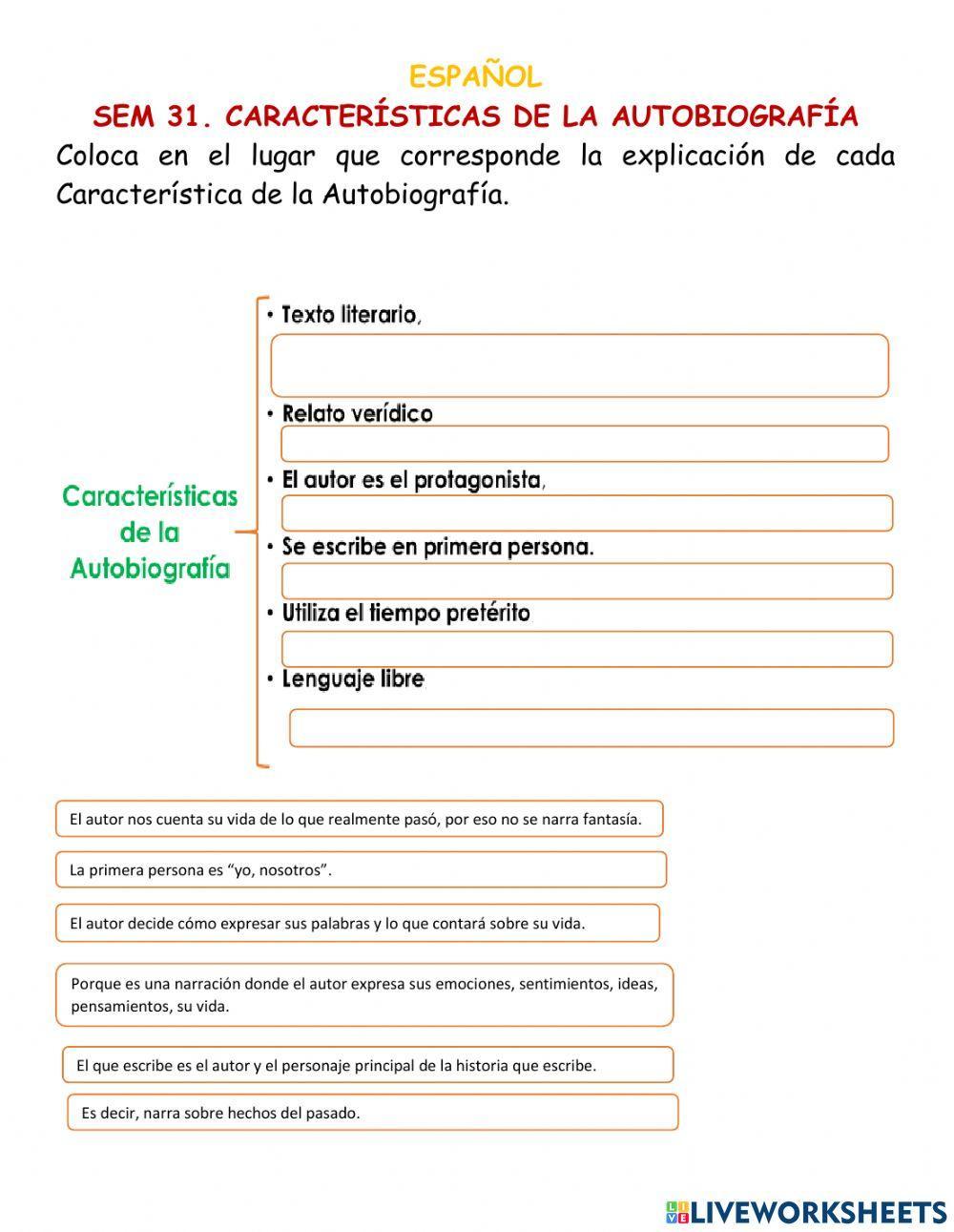 Características de la autobiografía