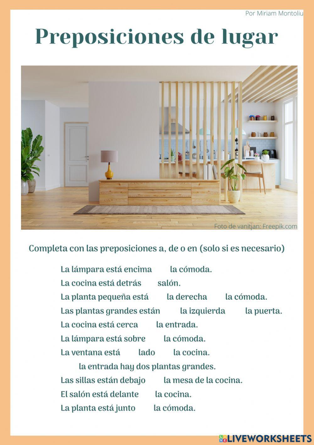 Preposiciones de lugar