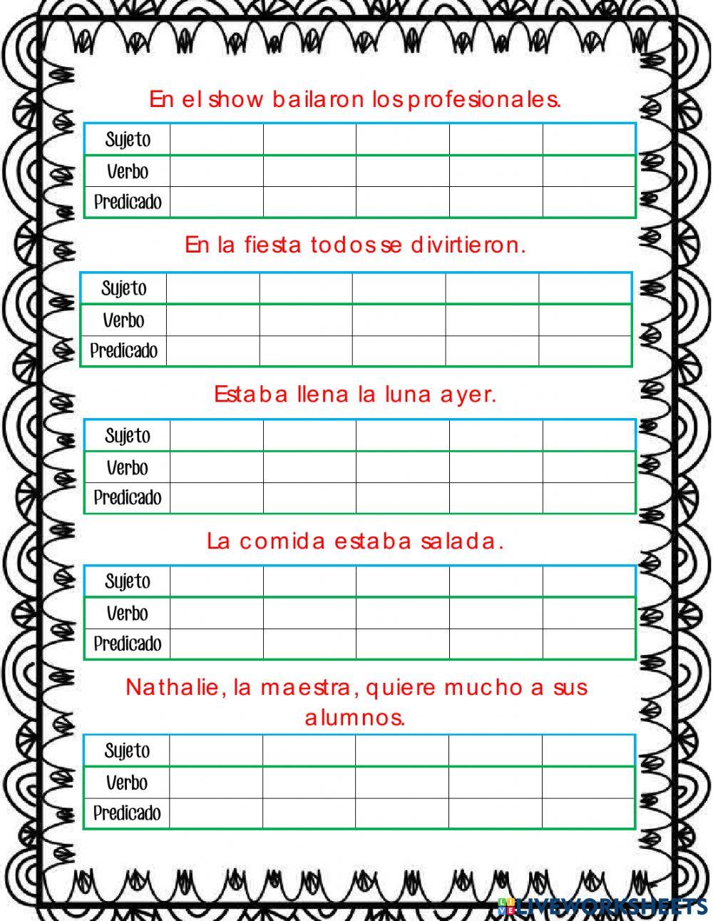 Partes de la oración