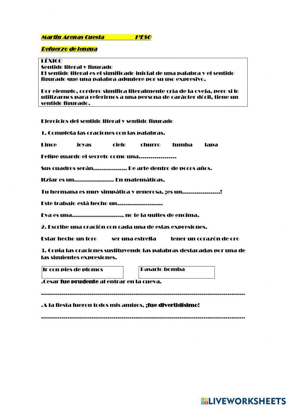 Sentido literal y sentido figurado