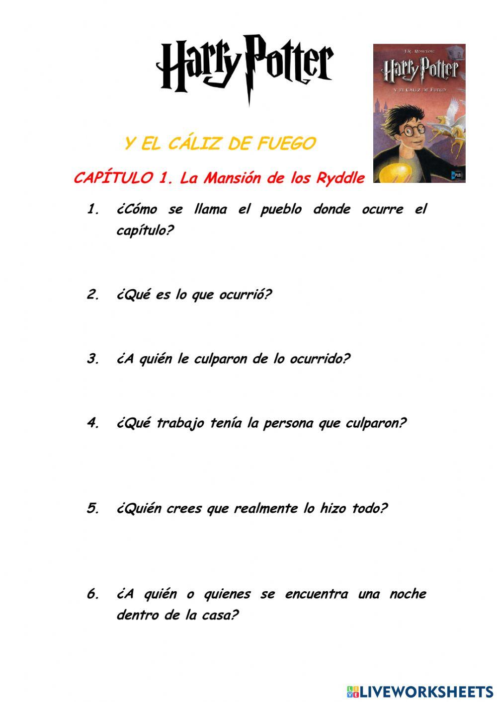 Comprensión Lectora Harry Potter