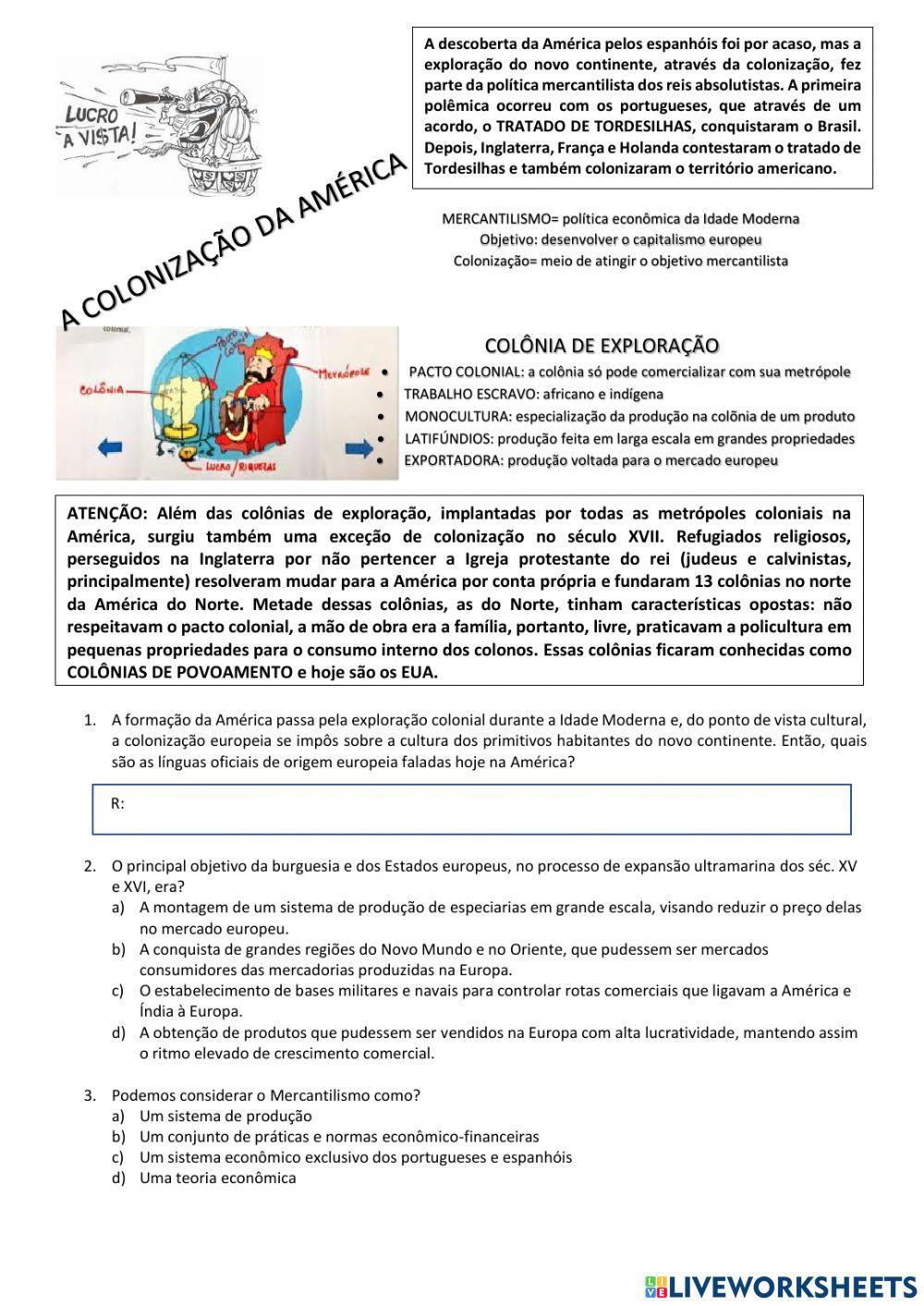 Colonização da América Colonização da América