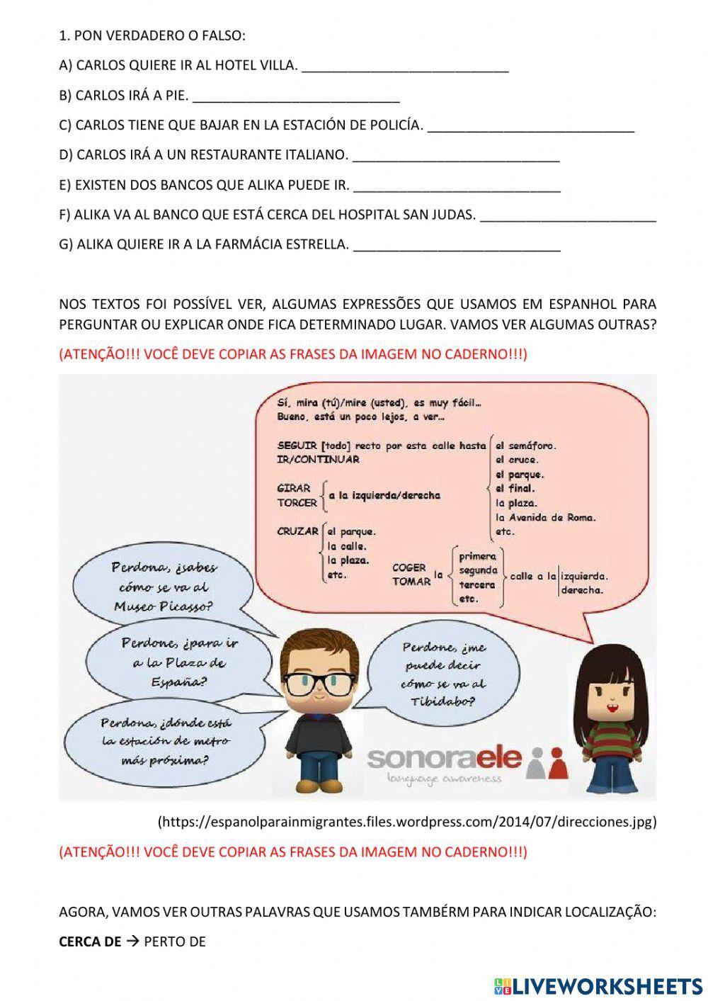 Dar y pedir direcciones