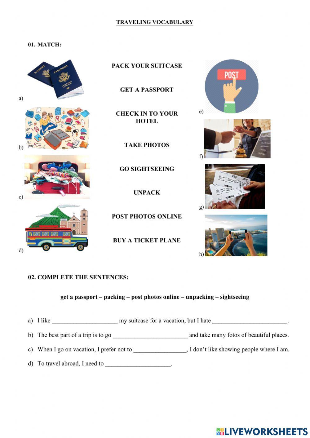 Traveling vocabulary