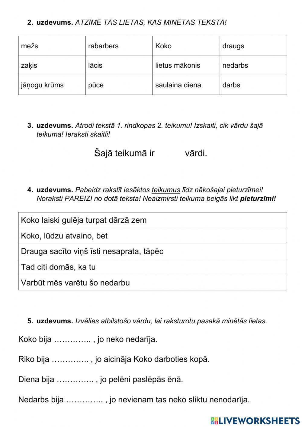 Teksta izpratne Teksta izpratne