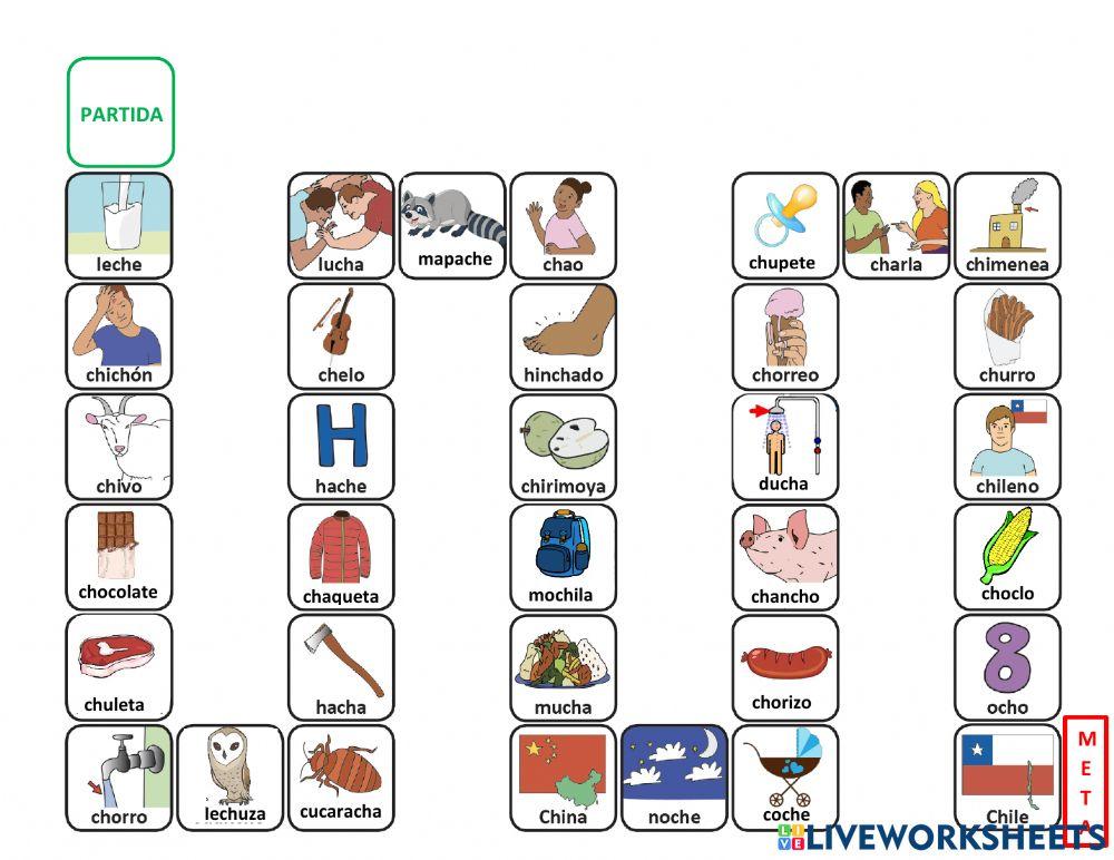 Ficha de ejercicios letra Ch