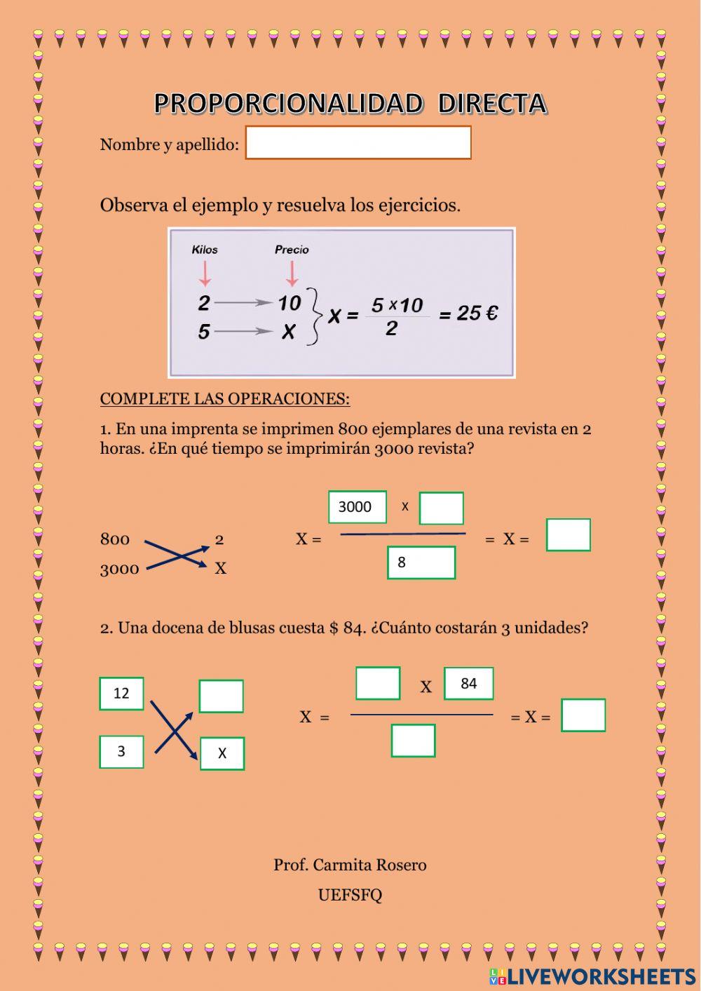 Proporcionalidad directa