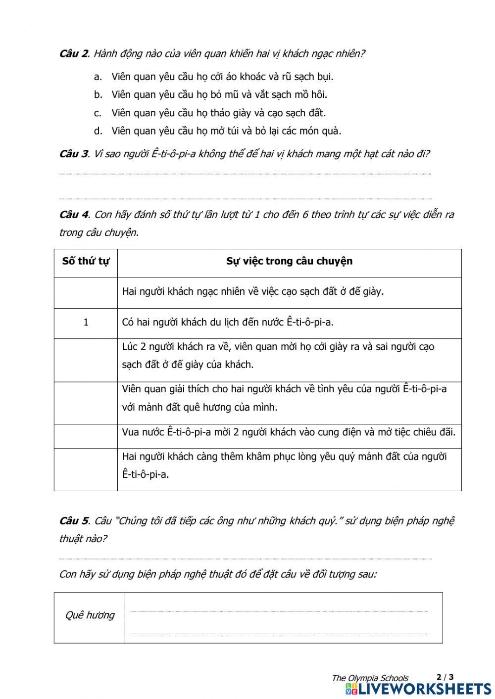 TV3 - Ôn tập tổng hợp cuối học kì II