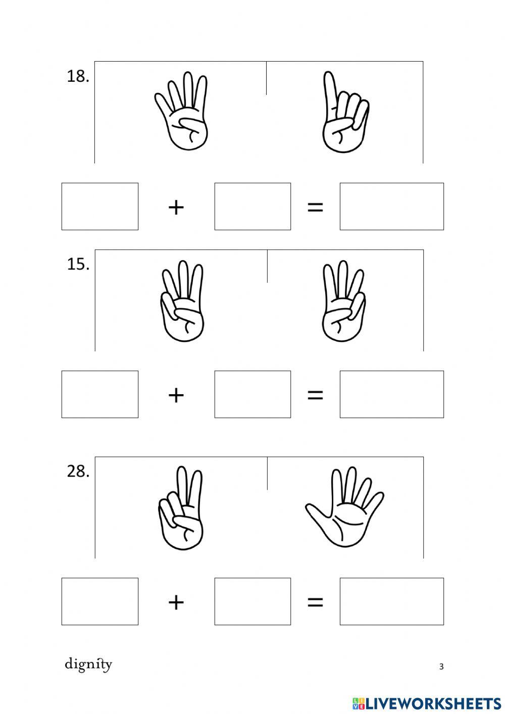 Addition with fingers Random