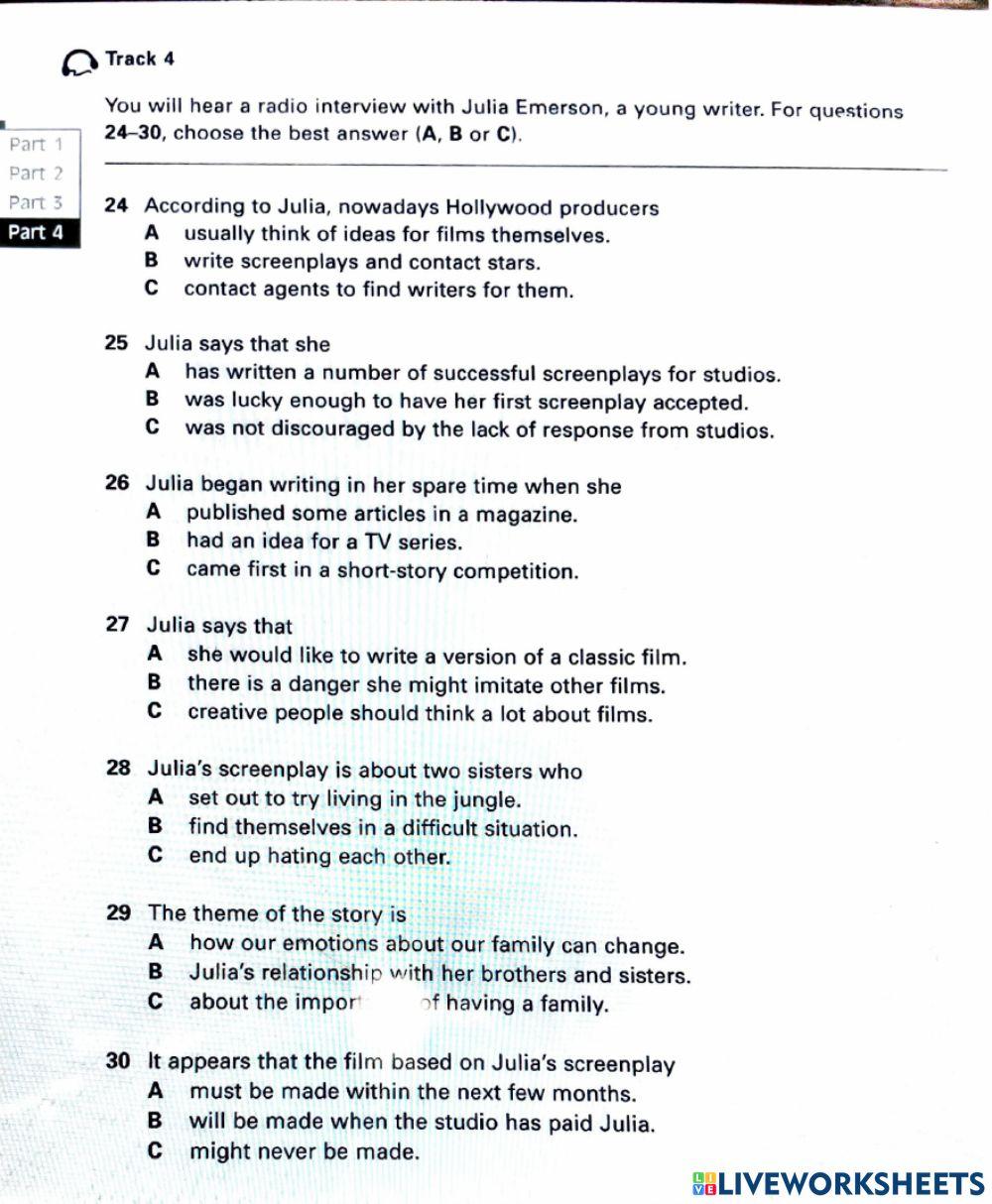 FCE Exam essentials listening T1pt1&4