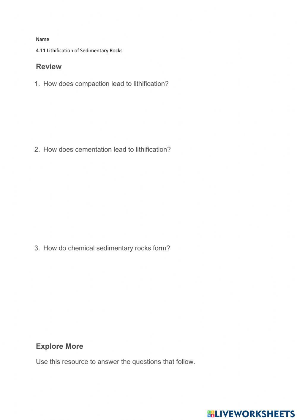4.11 Lithification of Sedimentary Rocks