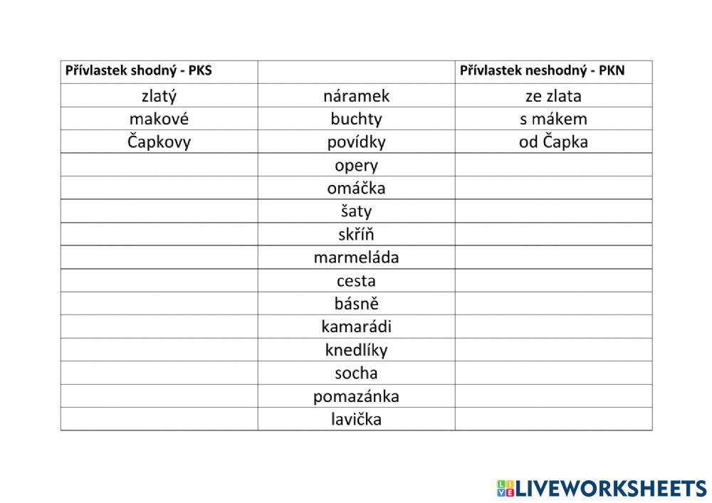 Přívlastky - shodný, neshodný, postupně rozvíjející, několikanásobný 2