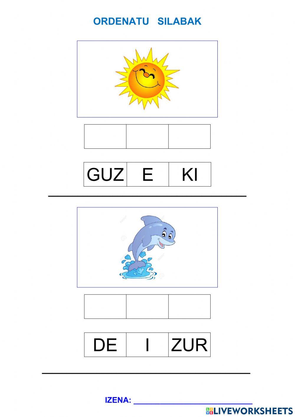 Ordenatu silabak 2 Ordenatu silabak 2