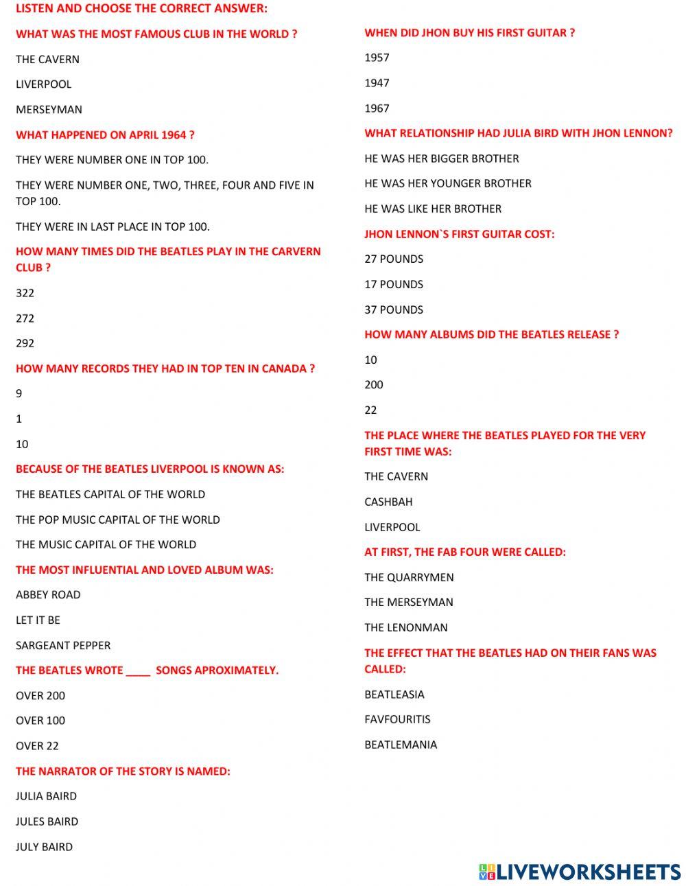 Listening the beatles