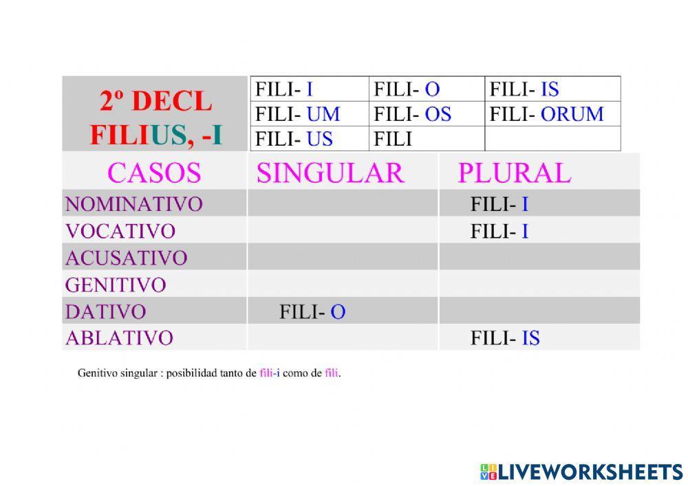 2ªDeclinación Masculino