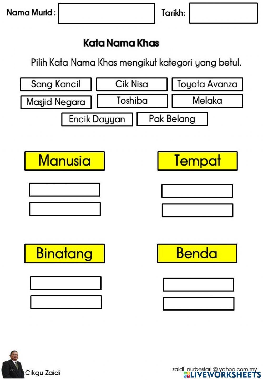 BM Tahun 1 (Kata Nama Khas)