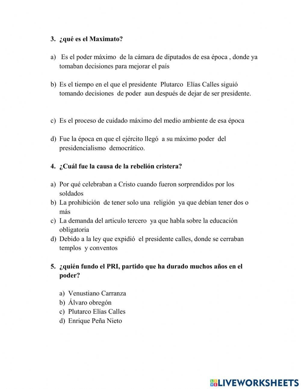 Examen ciencias naturales