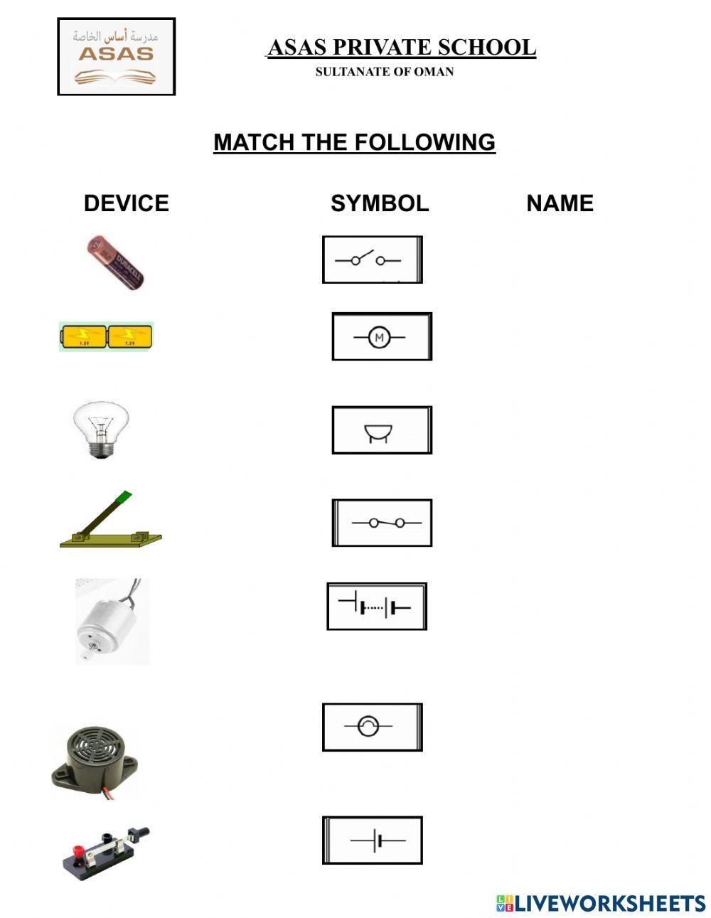 Electric circuit symbols