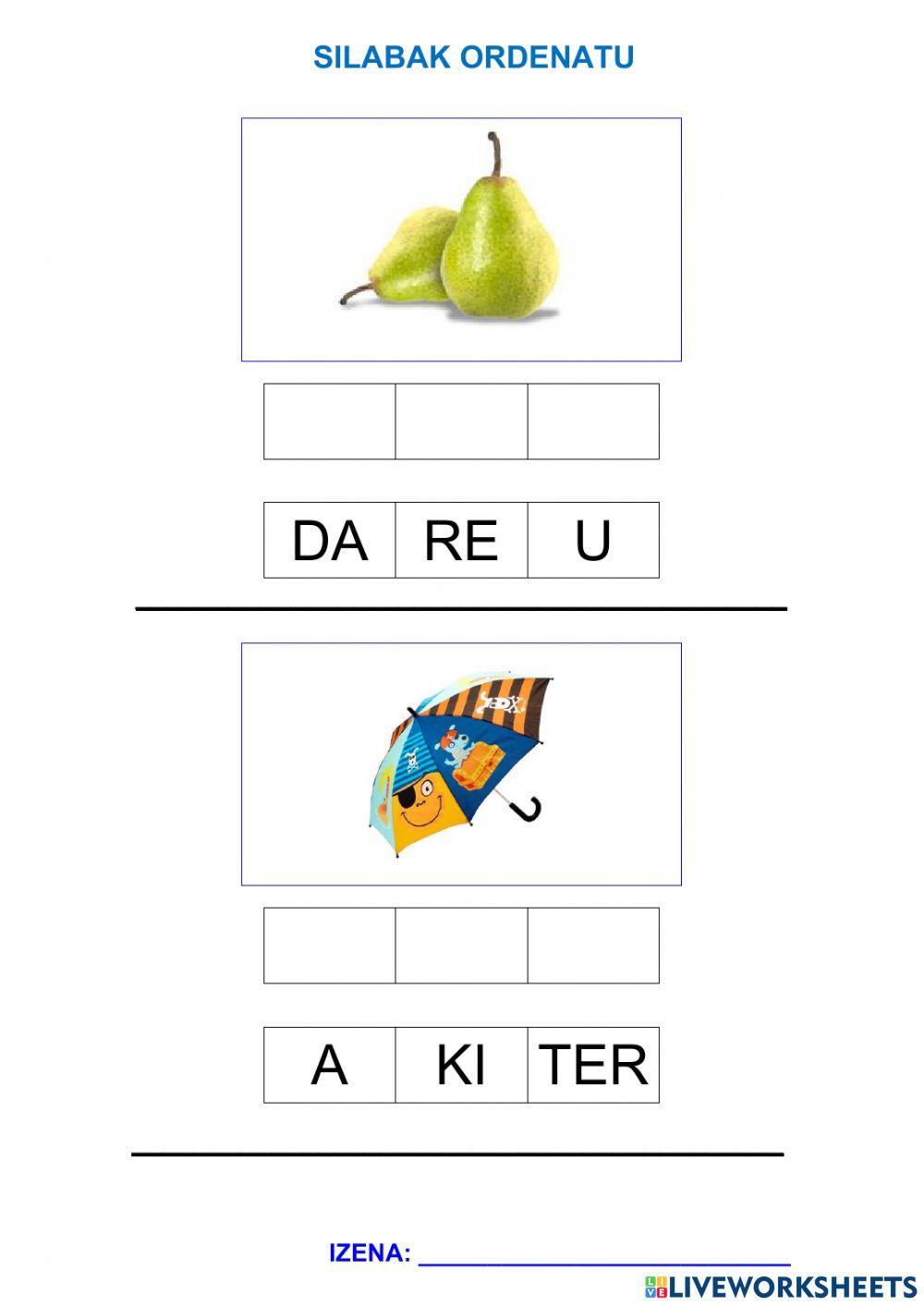 Ordenatu silabak 3 Ordenatu silabak 3