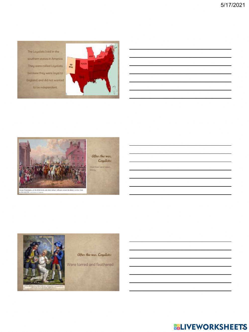 The Arrival of The Loyalists