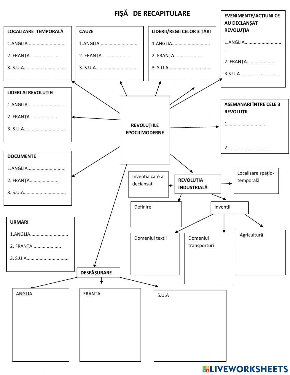 Revolutiile epocii moderne-schema păianjen