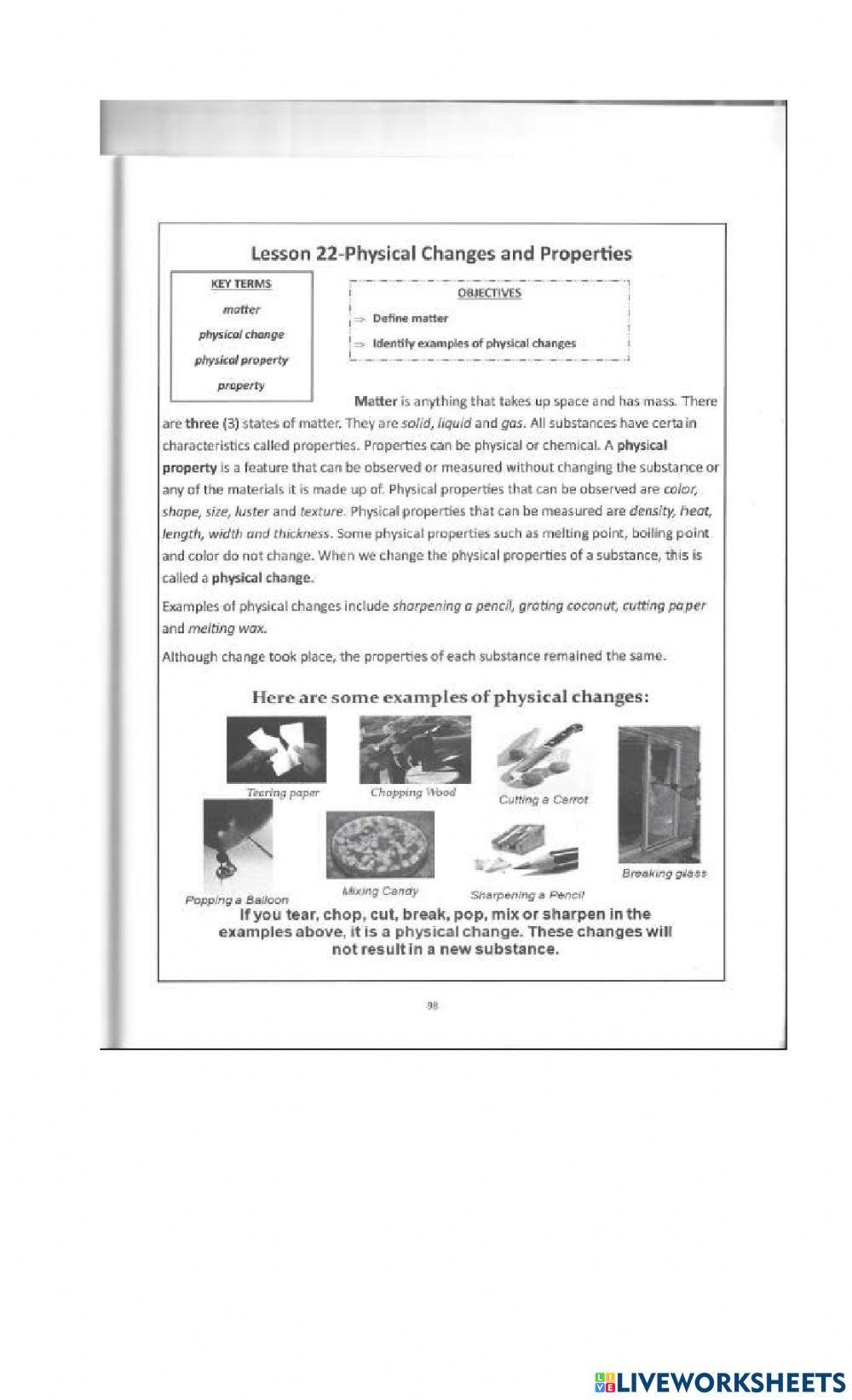 Physical and Chemical Changes