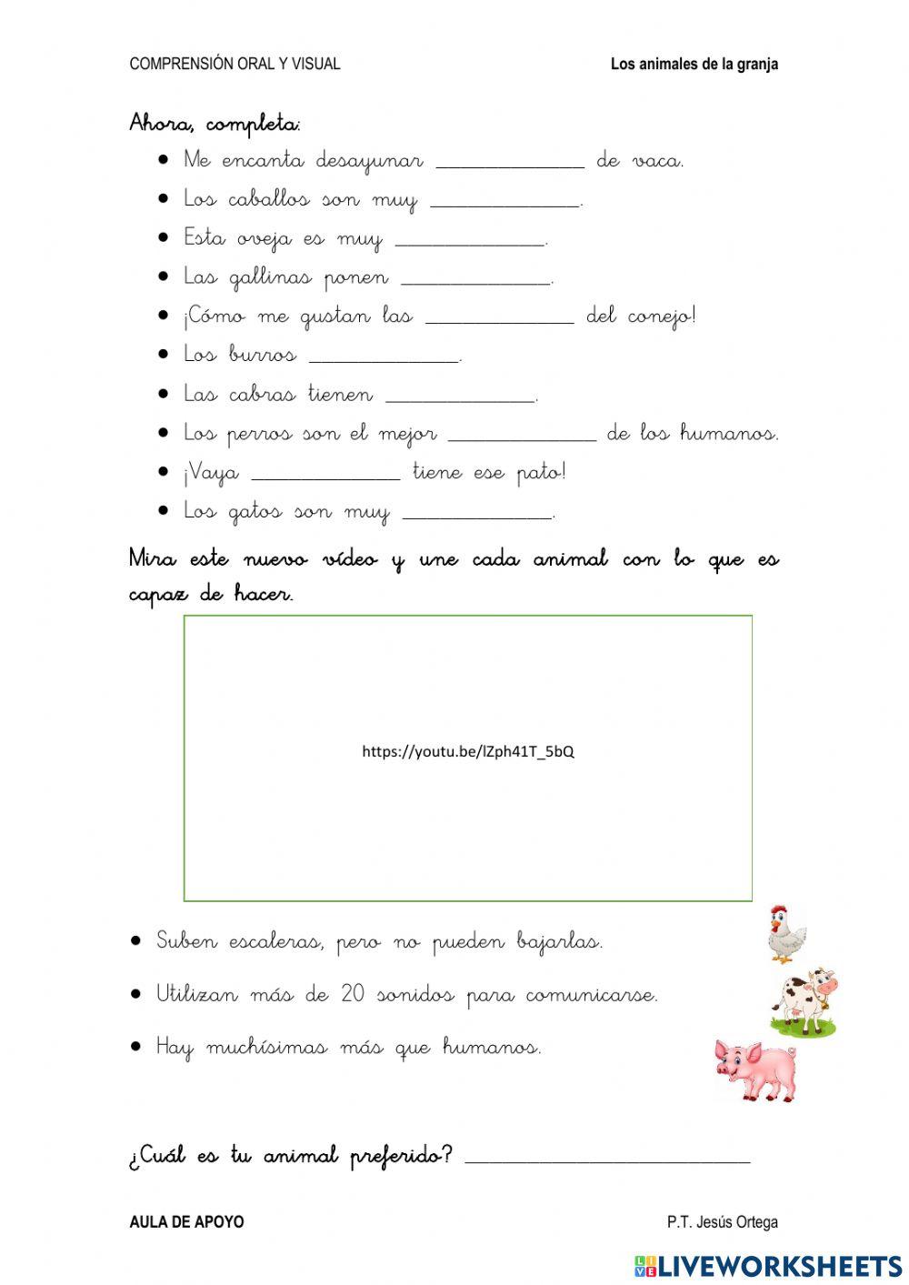 Ficha animales de la granja