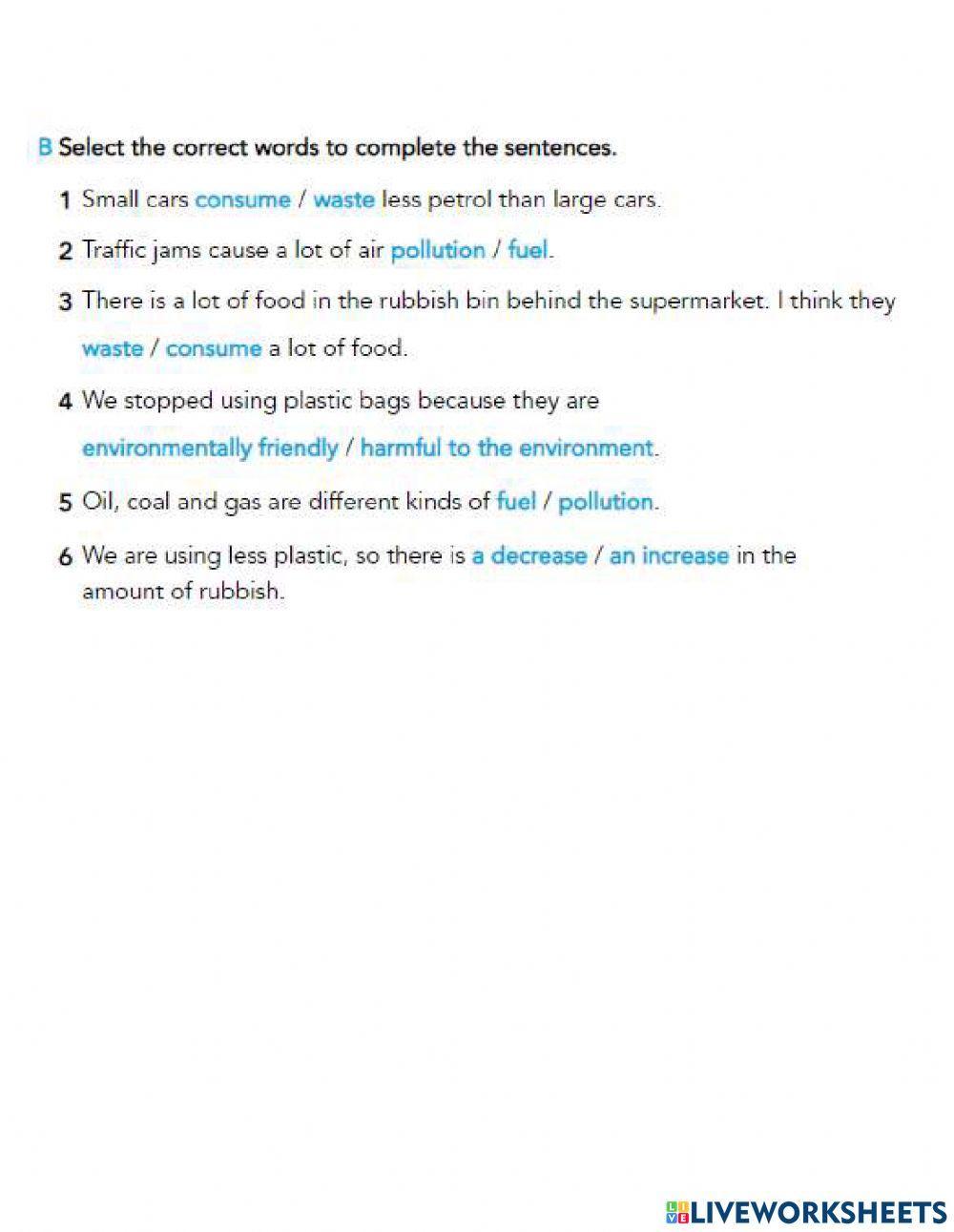 Unit 3 Helping our environment