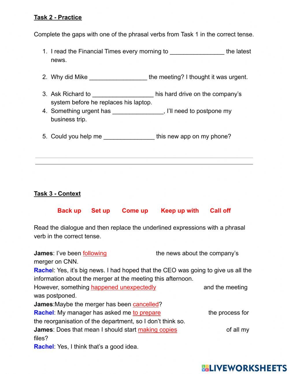 10 phrasal verbs for the office - vocabulary