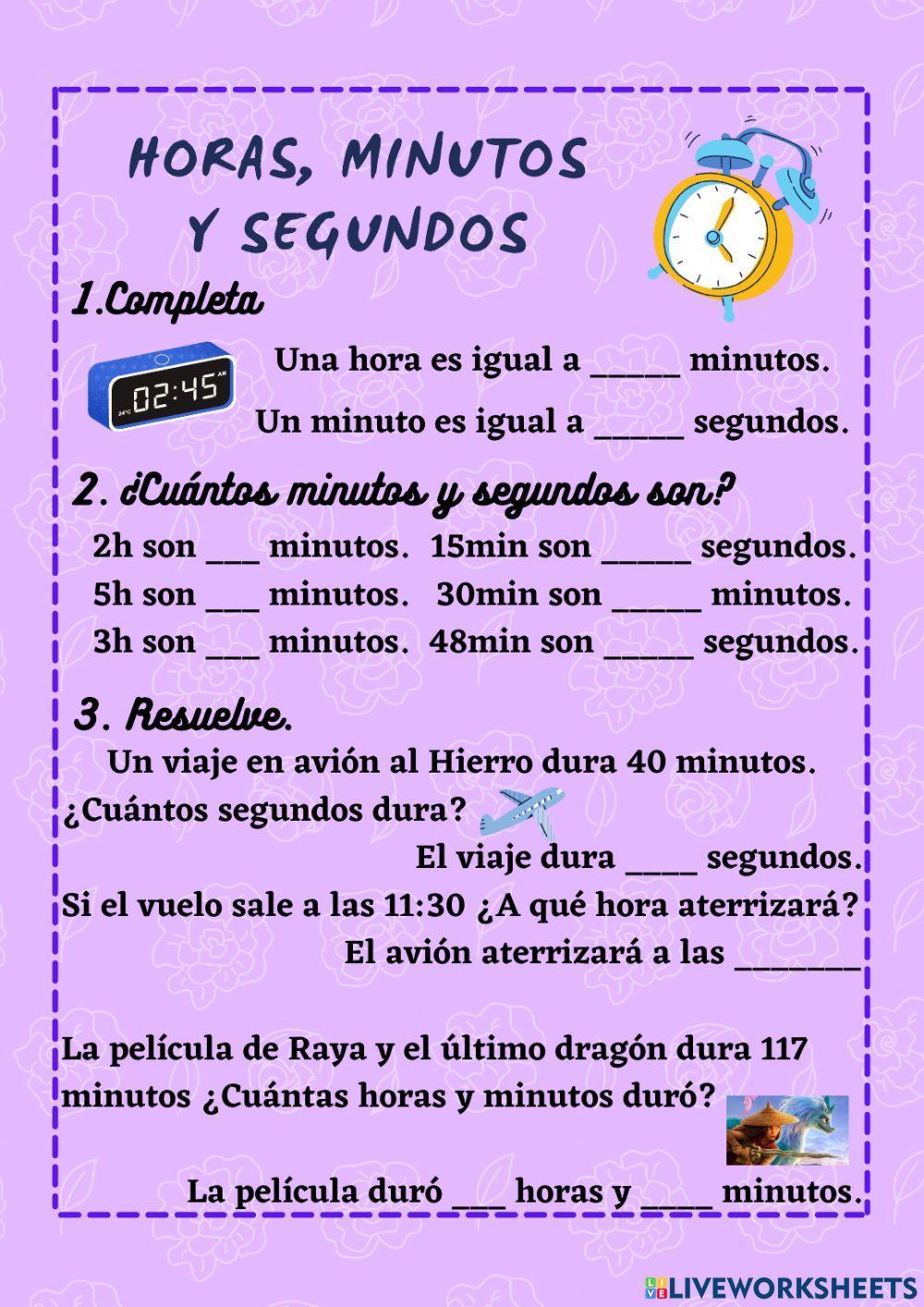 Horas, minutos y segundos