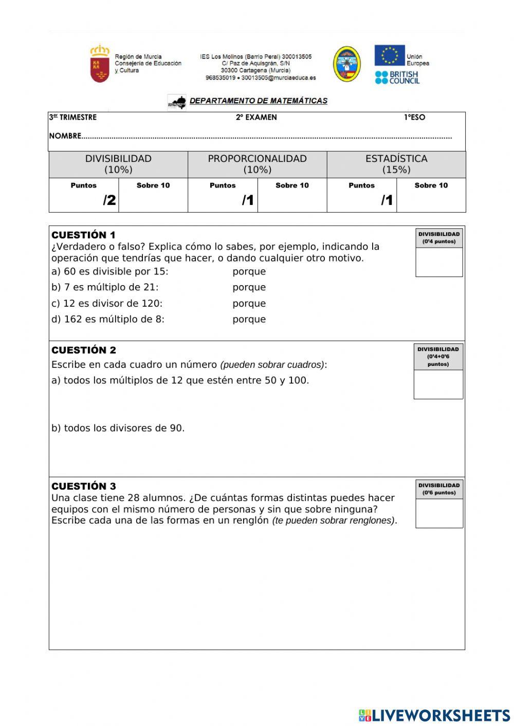 3ªEvaluación- 2ºExamen