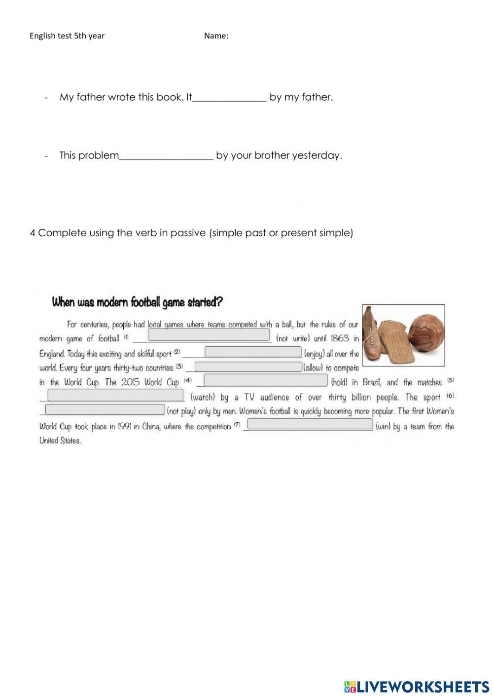 English test passive voice