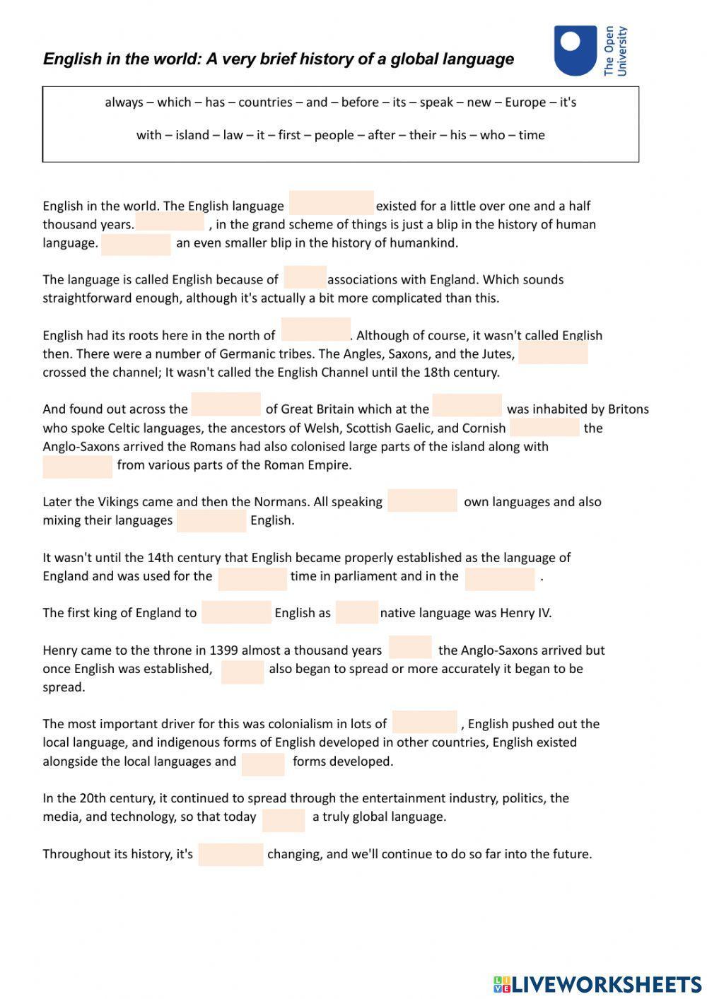 English in the world