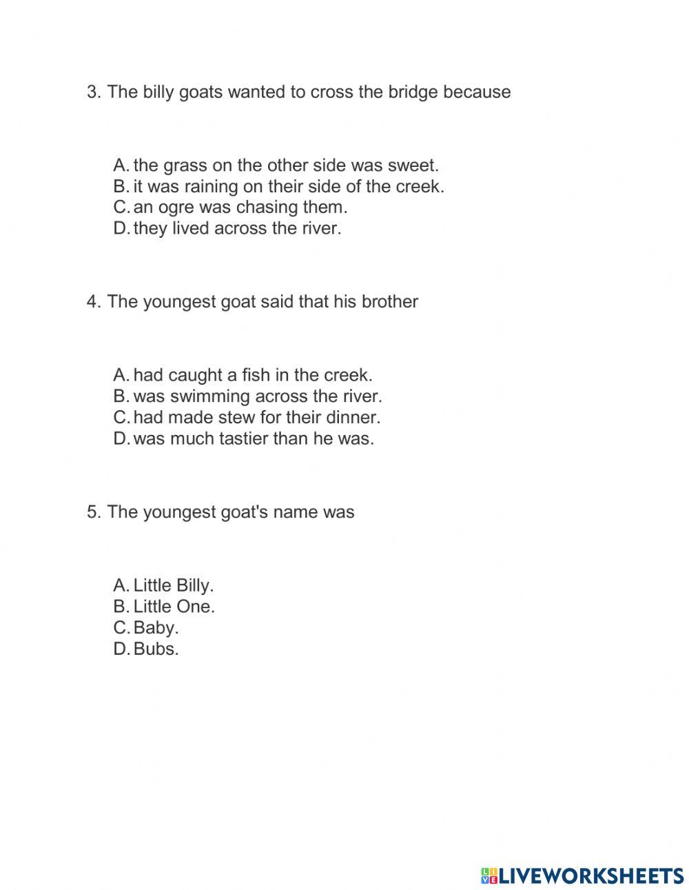 The three billy goats gruff