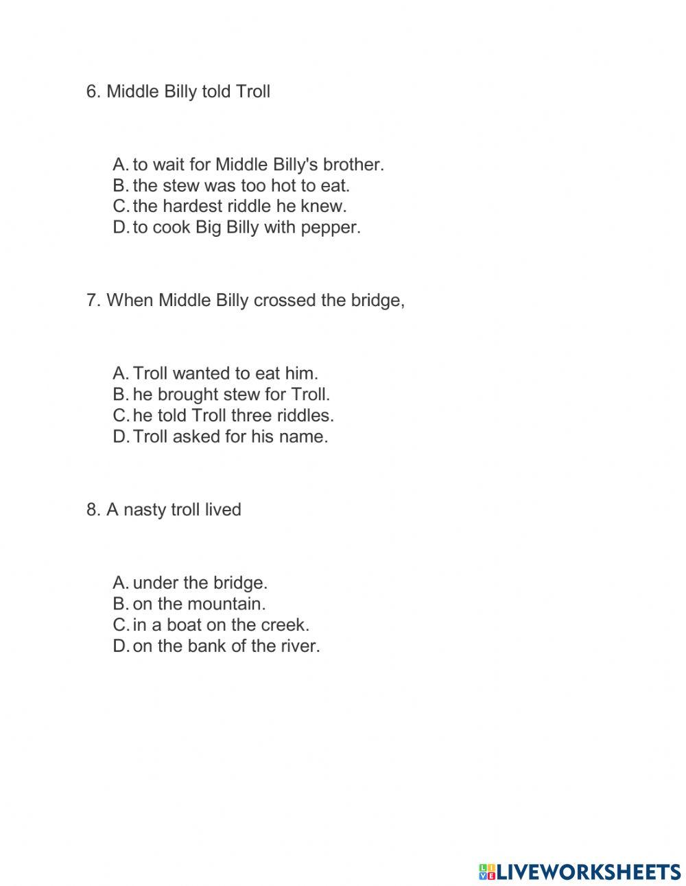 The three billy goats gruff