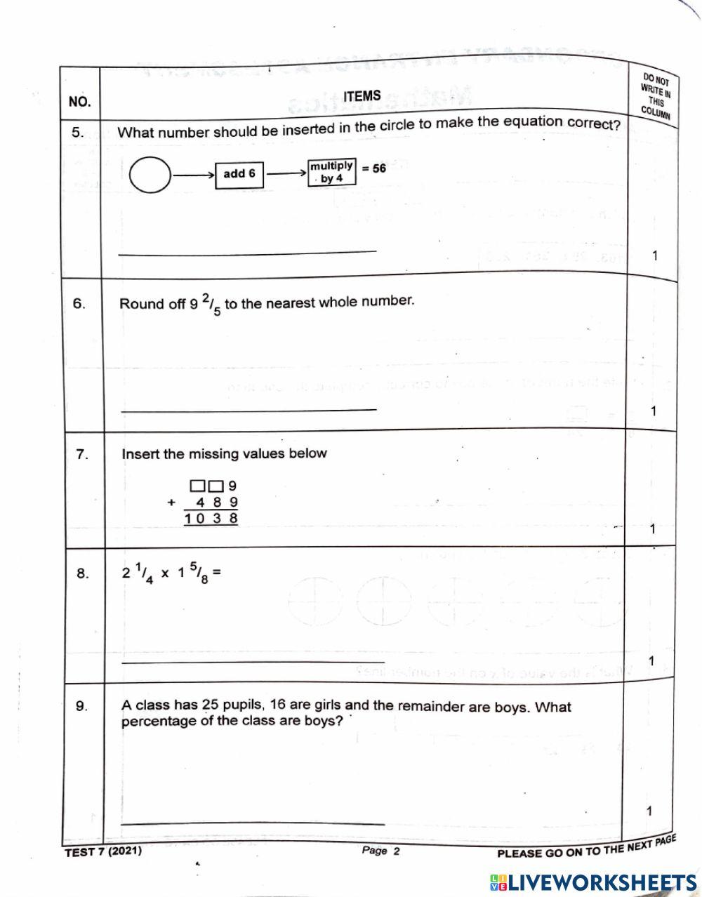 S.E.A. Math Practice