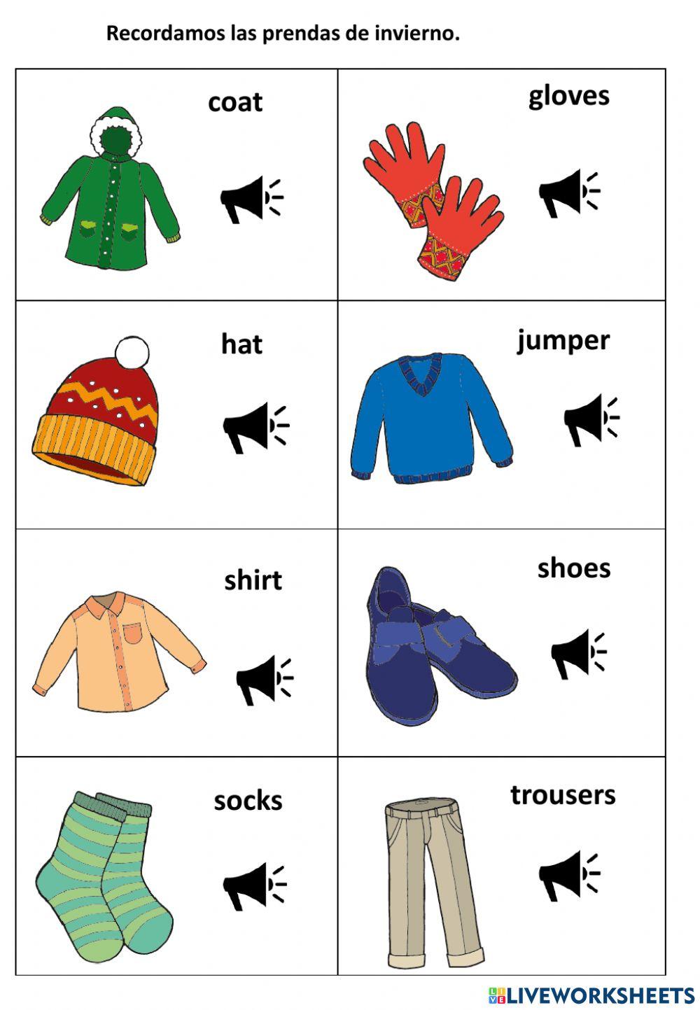 2º Clothes Listen and repeat