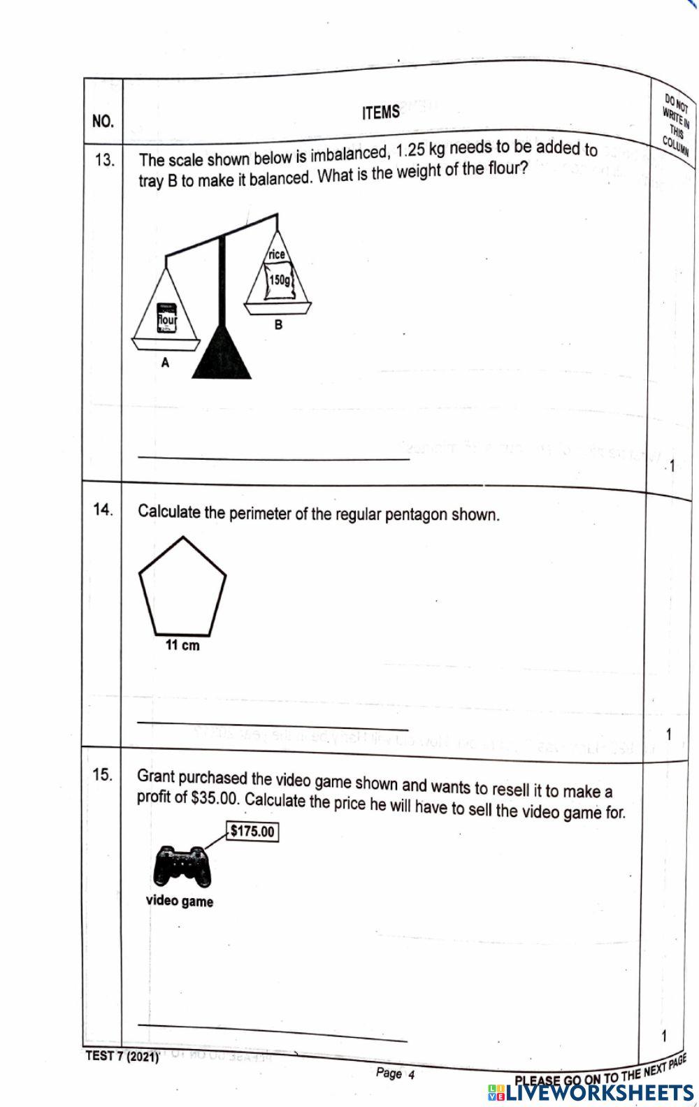 S.E.A. Math Practice
