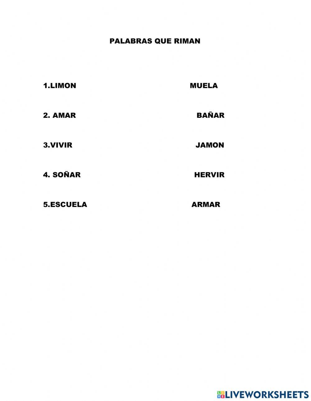 Palabras que riman
