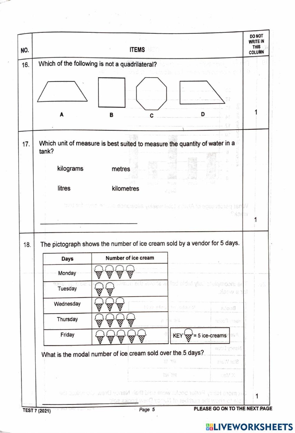 S.E.A. Math Practice | Live Worksheets