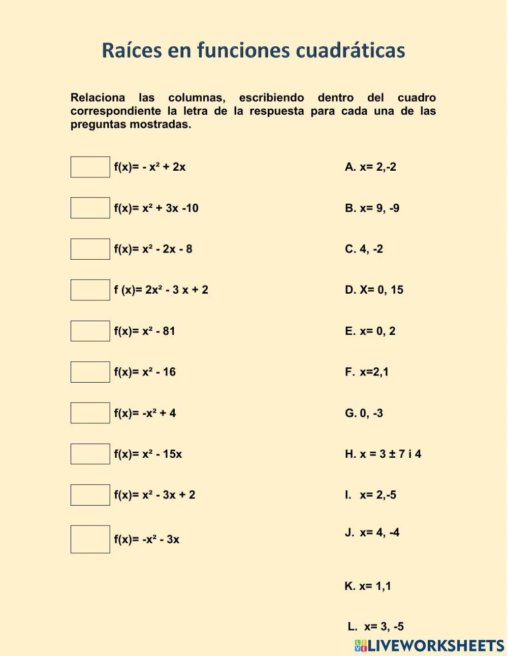 Funciones Cuadraticas