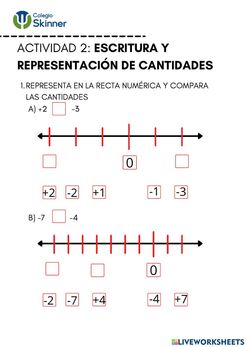 Comparación de números enteros