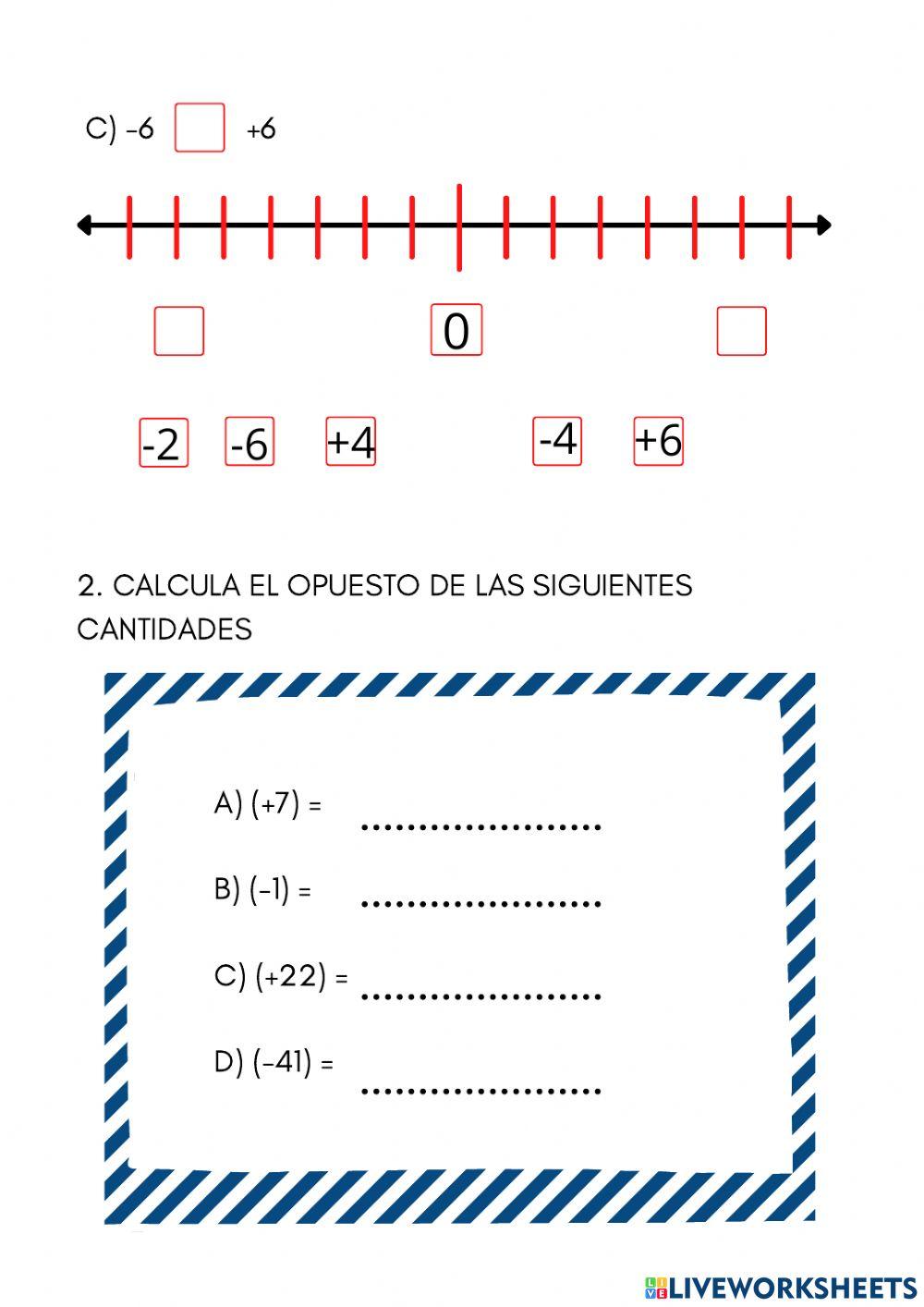 Comparación de números enteros
