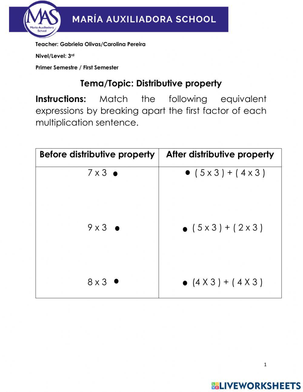 Identify the sum of multiplication facts worksheet live worksheets