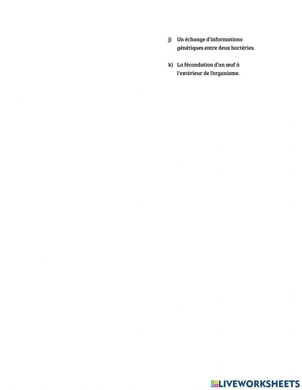 La reproduction chez les êtres vivants