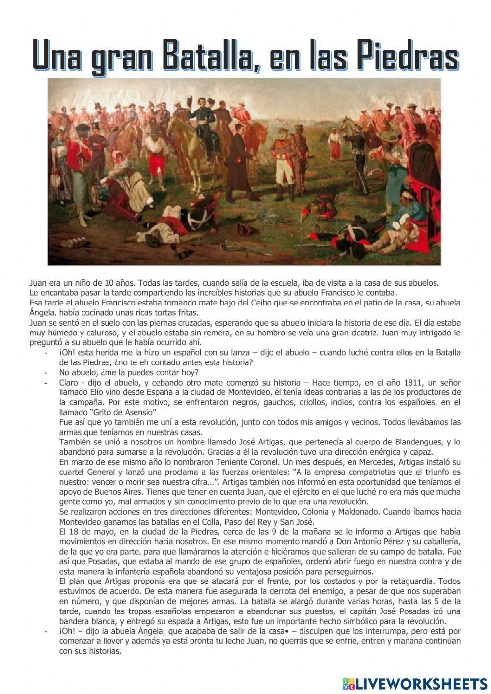 Una batalla, en las piedras