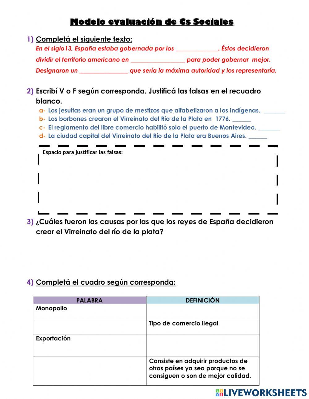 Modelo evaluación ciencias sociales