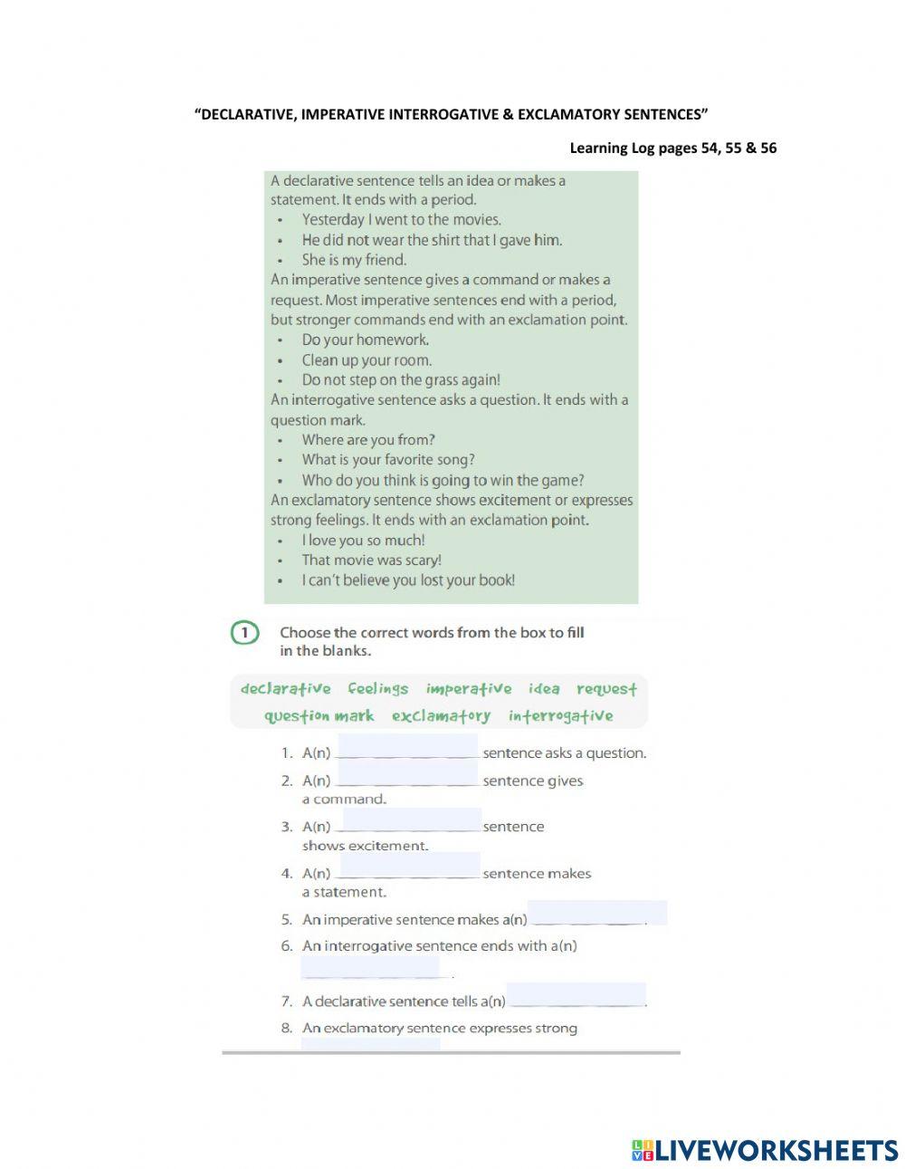 Imperative interrogative exclamatory