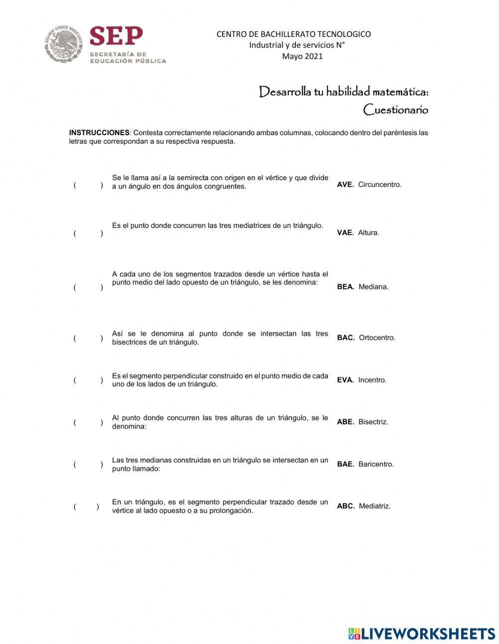 Rectas y puntos notables del Triangulo