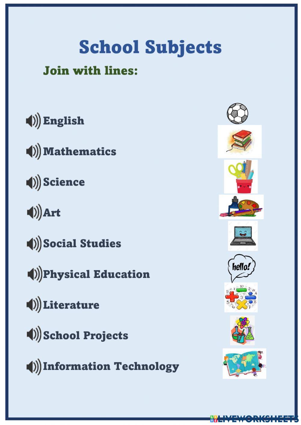 School Subjects online exercise for 4rth Grade Live Worksheets